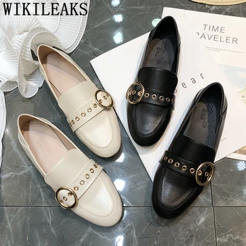 

Fashion Loafers Leather Shoes Women Flat Shoes Women Slip On Shoes For Women Zapatos Oxford Mujer Sapatos Mulher Escarpin Femme