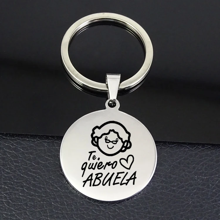 

2019 Grandmother Keyring Best Selling Stainless Steel Keychain Jewelry for Women Grandma Gift Te quiero ABUELA YP6791