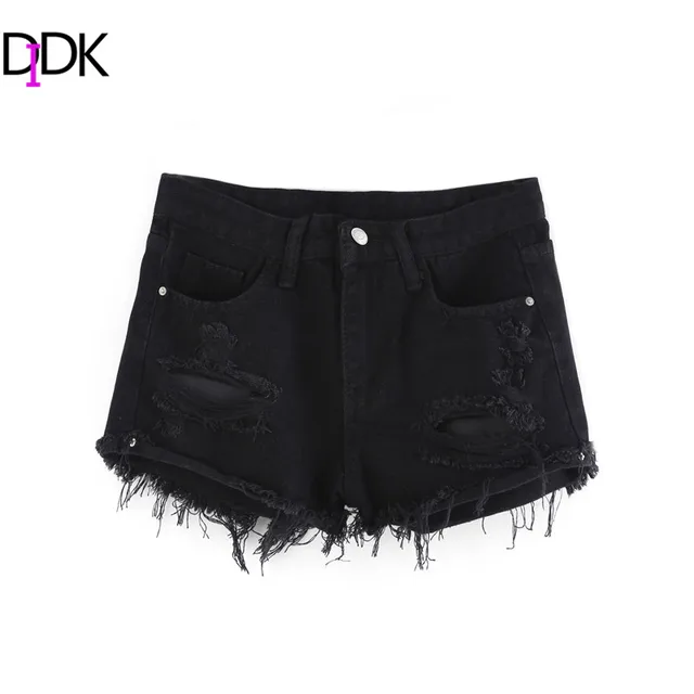Buy > ladies black denim shorts > in stock