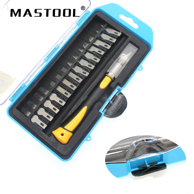 

15Pcs/Set Multifuction Carving Knife DIY Woodworking Craft Knife Pencil Sharpener Utility Knife 14pcs Blades+1pcs Handle