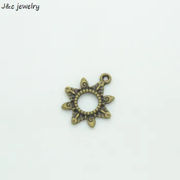 

Wholesale 25Pcs metal antique bronze flower charms pendants for diy jewelry fingings 22*18 mm 35123A