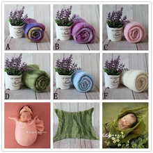 Шерстяная ткань, шерстяная пуховая корзина для новорожденных, пушистое детское одеяло-кокон для фотосессии, войлочное покрывало из мериносовой шерсти