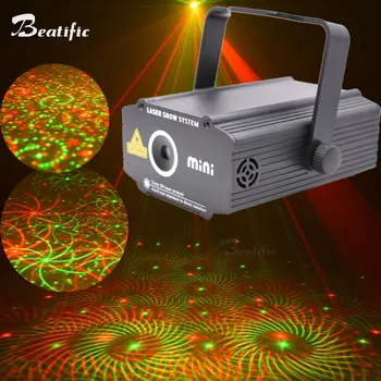 

Mini Portable Meteor Laser Show System Stage Flash Lighting Double Color 4 Kinds of Patterns Sound Control