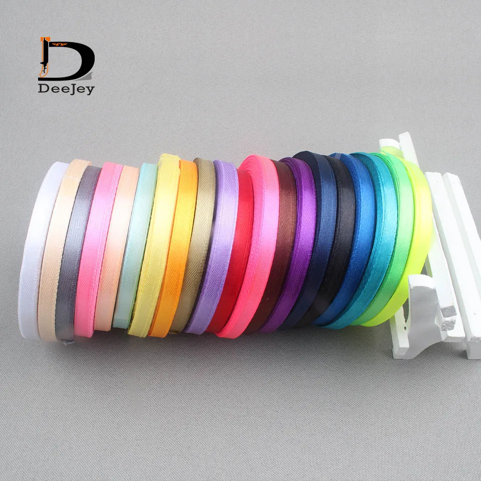 solid color 6mm 1 4 inch satin ribbon belt gift packing wedding decoration  25yards roll 20 rolls mixed colors available