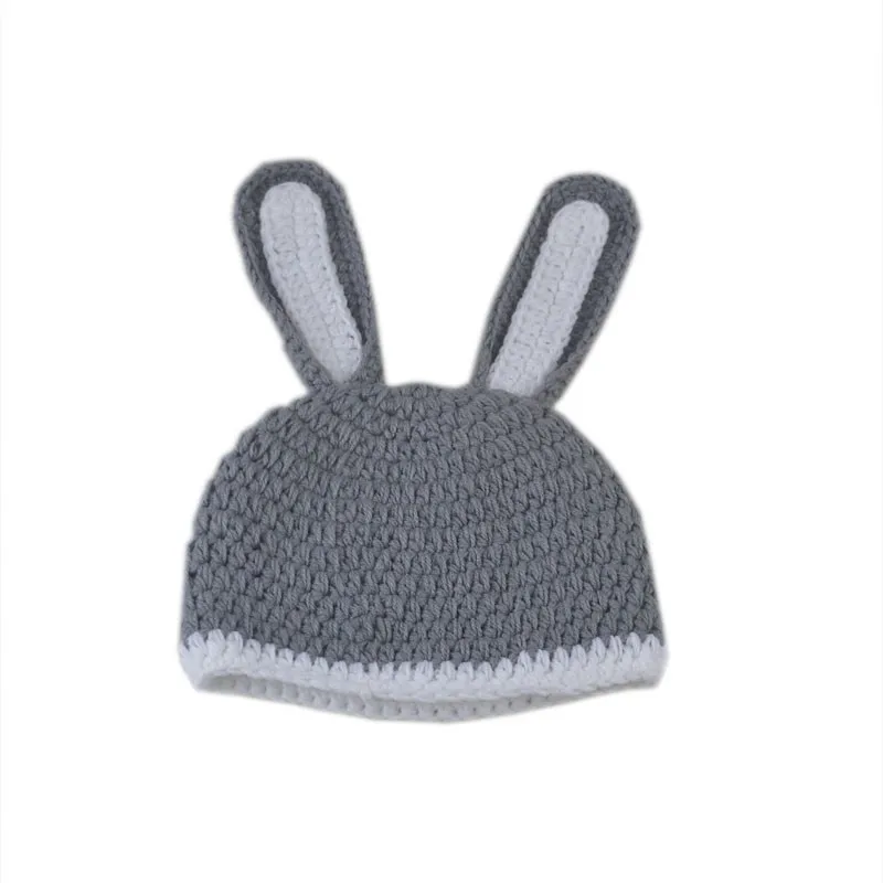 Для новорожденных трикотаж Кролик Hat ручной работы крючком Косплэй костюм младенческой 2 шт. Наборы для ухода за кожей малышей крещение опора