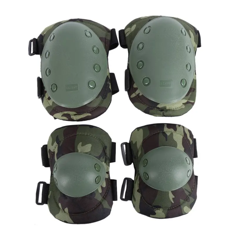 Экипировка, спортивные Военные наколенники, Налокотники и наколенники, 4 шт., набор тактических защитных подушечек для взрослых - Цвет: QJ0317M1