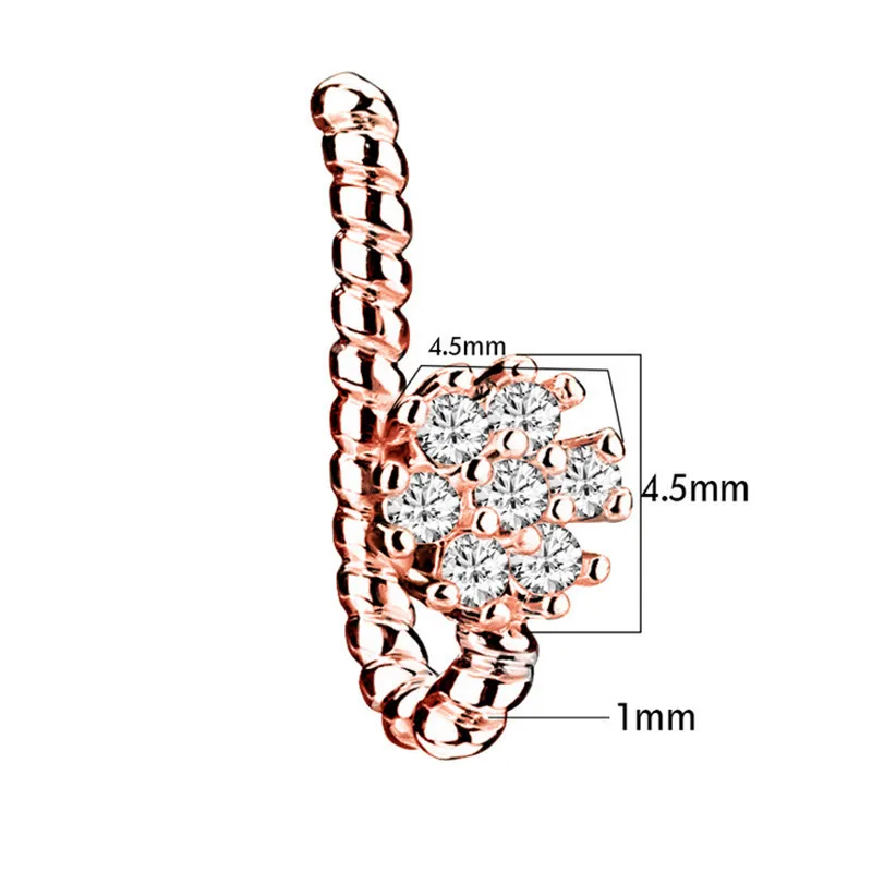 Цветок ложная серьга из носового кольца тела Имитация пирсинга перегородки Кольца и Шпильки Поддельные Нос Кольца для женщин ухо клип не пирсинг ювелирные изделия