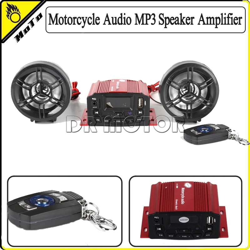 

New Motorbike Motorcycle Waterproof MP3 Player Speakers Moto Audio Sound System Wireless Remote Alarm System for TF Card USB AUX