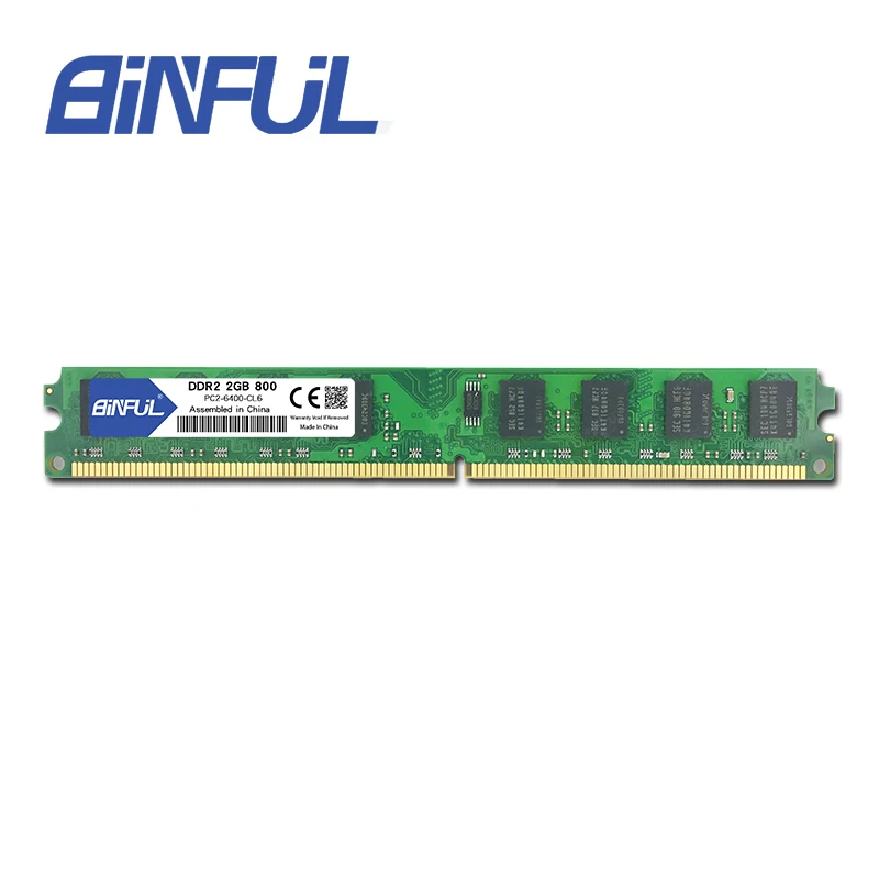 Binful DDR2 2GB 800mhz PC2-6400 для рабочего стола оперативная память для компьютера совместима с все материнские платы 1,8 V
