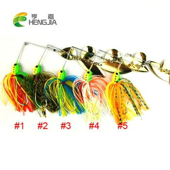 

HENGJIA 5pcs 16.3G spinner spoon buzzbaits fishing lures fishing baits rubber jig hooks pike bass lead head pesca fishing tackle