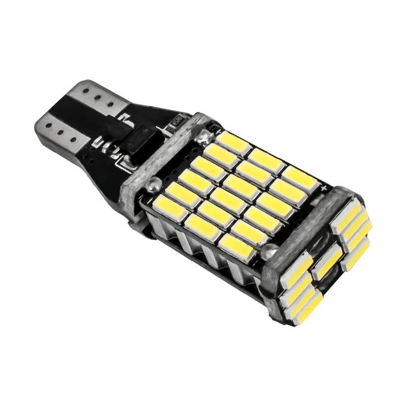 100 шт. T15 W16W 921 912 супер яркий 45 SMD 4014 светодиодный CANBUS без ошибок OBC автомобиля резерв огни лампы Хвост ксеноновая лампа белый
