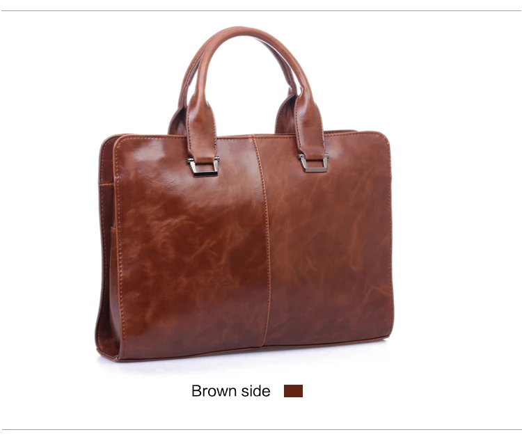 Новый 2018 Crazy horse Искусственная кожа Портфели ноутбук сумка бренд Бизнес сумки Для мужчин дорожные сумки ретро Портфели коричневый черный
