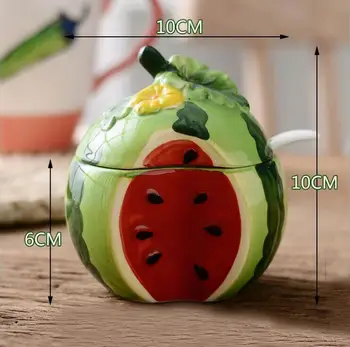 Kreative Keramik Gewürz Glas Flasche Nette Obst Melone Form Lagerung