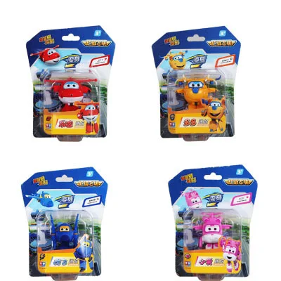 Мультяшные игрушки Super Wings 4 шт./лот мини модели самолетов робот трансформер экшн