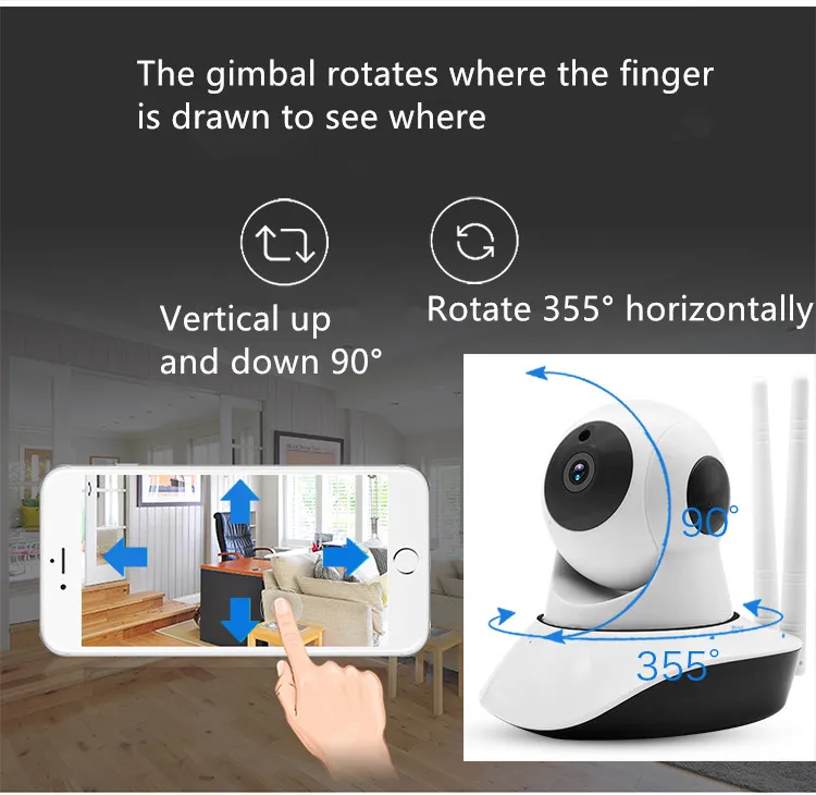 

CHHD Two-way Audio 720P HD WiFi Security Surveillance IP Camera Home Baby Monitor with Motion Detection Night Vision,White