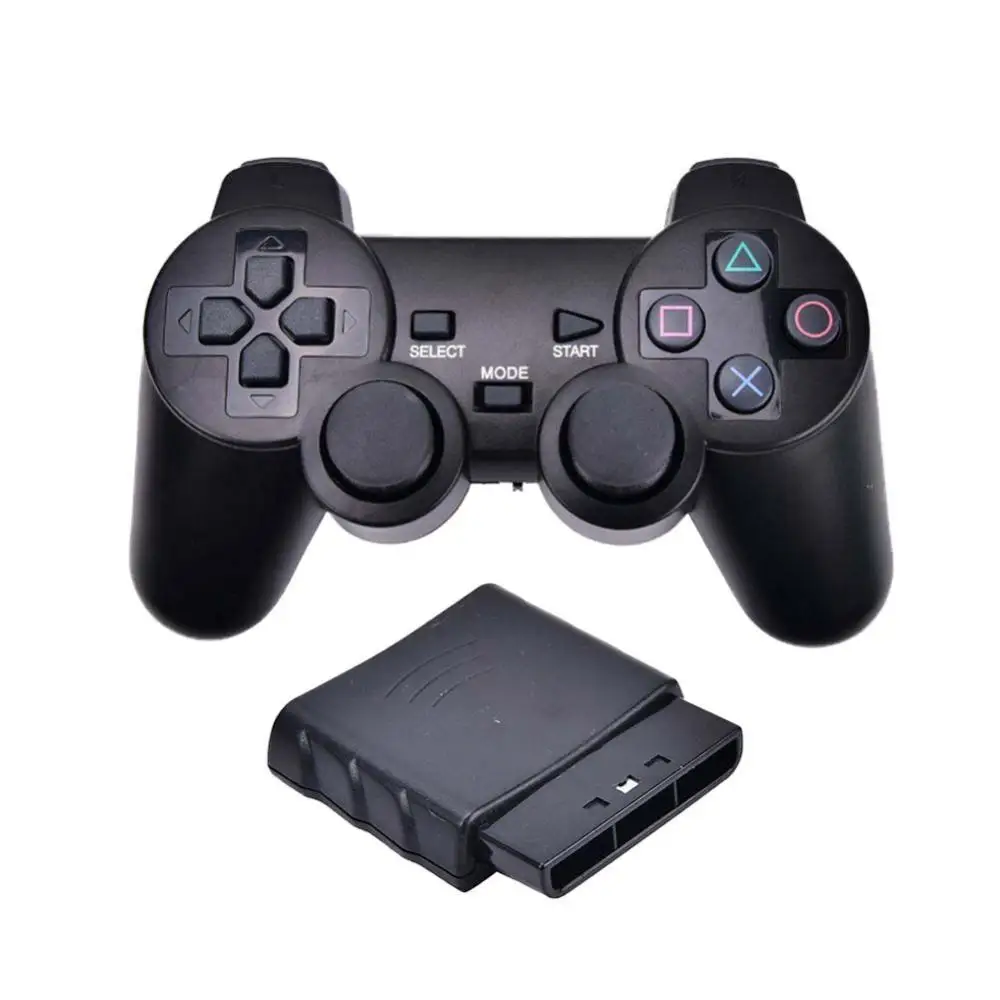 Черный Беспроводной геймпад вибратор 2,4 ГГц USB игровой контроллер Bluetooth геймпад джойстик для PS2 для sony Playstation 2 - Цвет: Черный