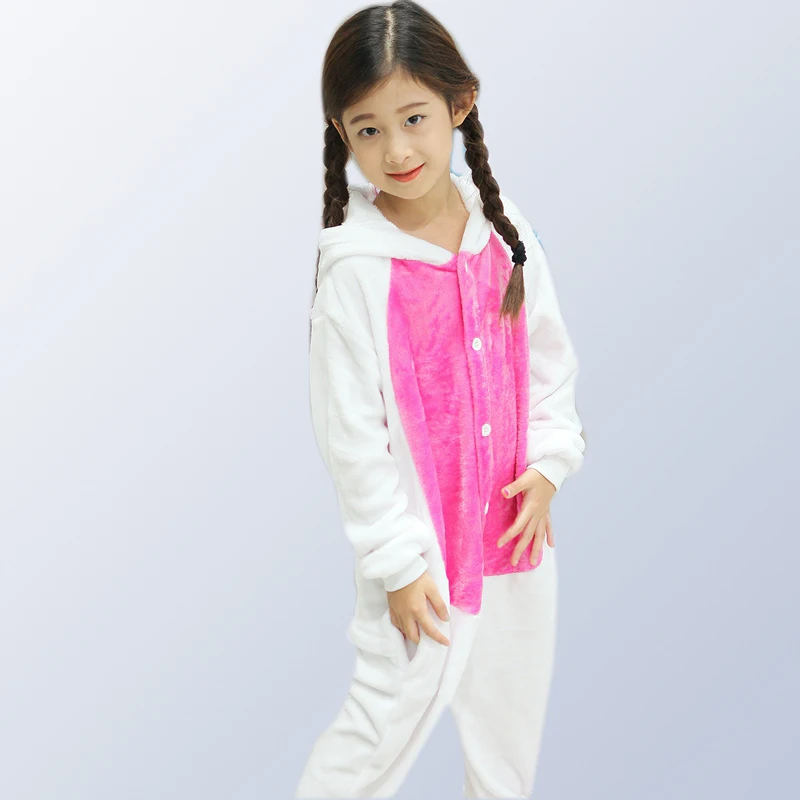 New Boys Girls Pijamas autumn winter animal cartoon unicorn onesie  costume pyjama christmas kids pajama sets for 4 -12 years