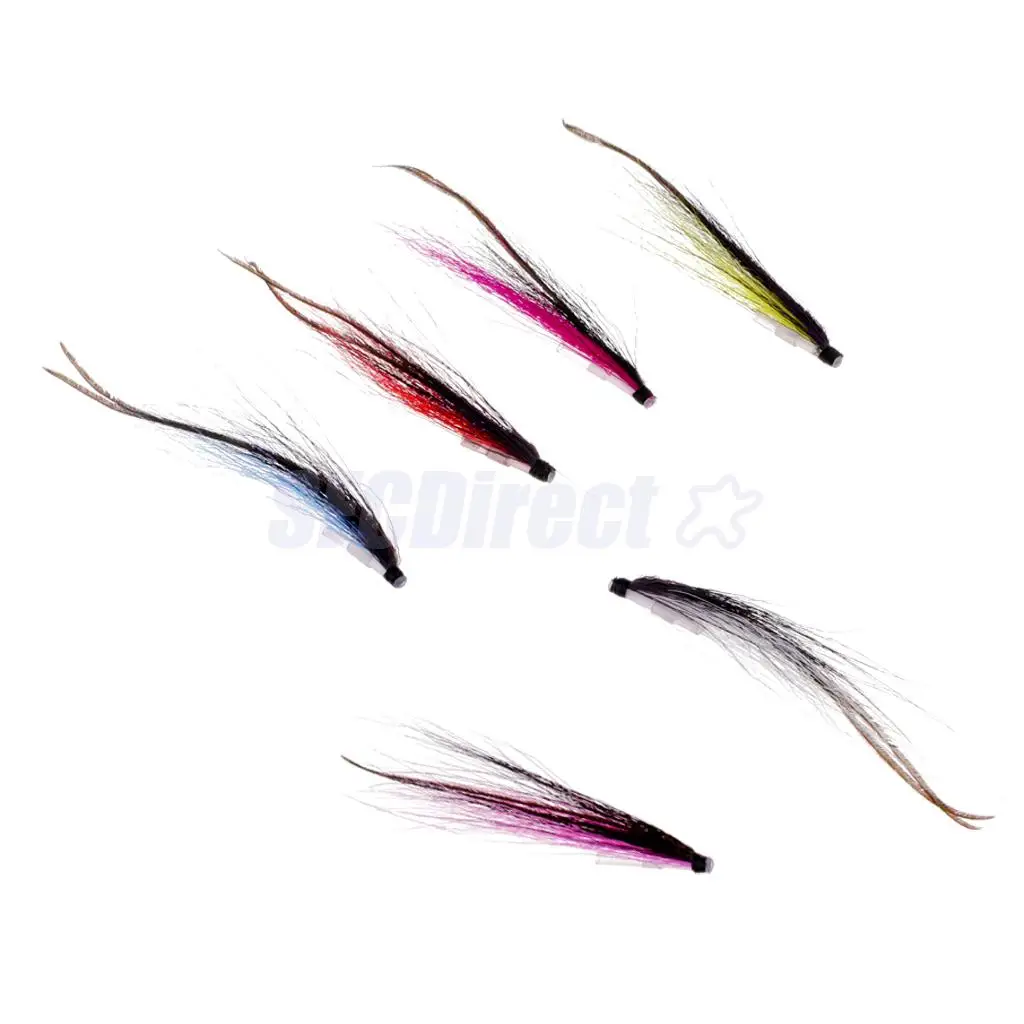 6Pcs Tube Fly Fishing Mini Sunray Shadow Riffle Hitch Salmon Flies Insects Fishing Tube Flies Lures 25mm/50mm