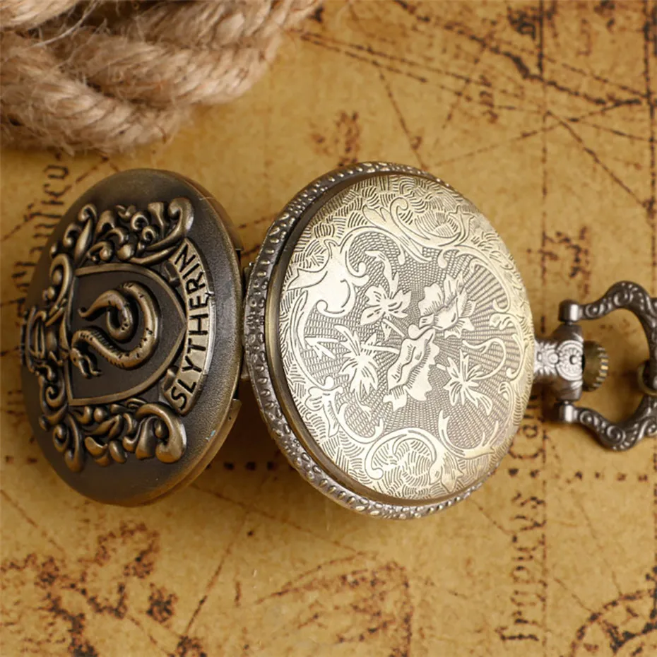 Популярные кварцевые карманные часы Ravenclaw/Slytherin/Gryffindor/Hufflepuff тема бронзовое ожерелье часы винтажные часы