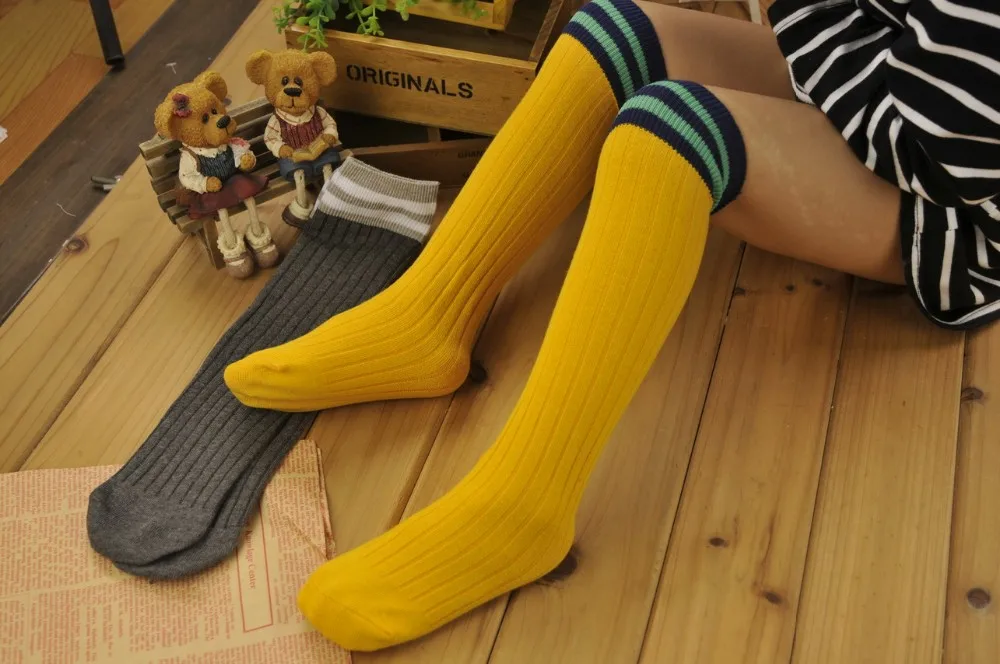 Плотные носки для детей от 2 до 10 лет 38 см универсальный размер детские гольфы для девочки носки для детей 4 цвета