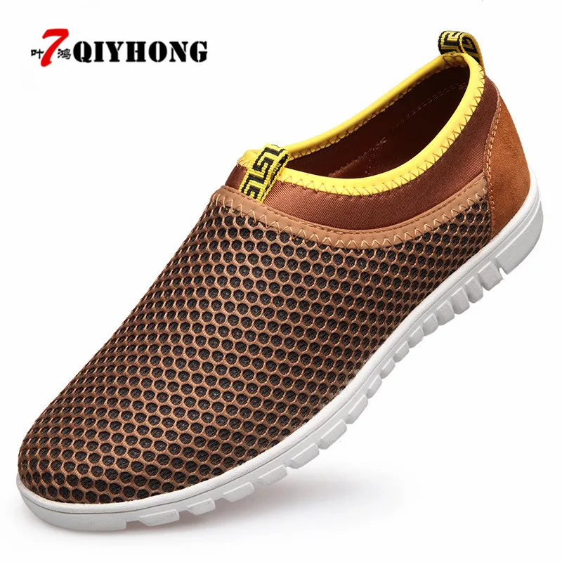 

QIYHONG Hot Sale 2018 New Free Shipping!New Fashion Summer Cool Men Casual Shoes Mesh Breathable Lighted Shoes Mens Casual Shoes