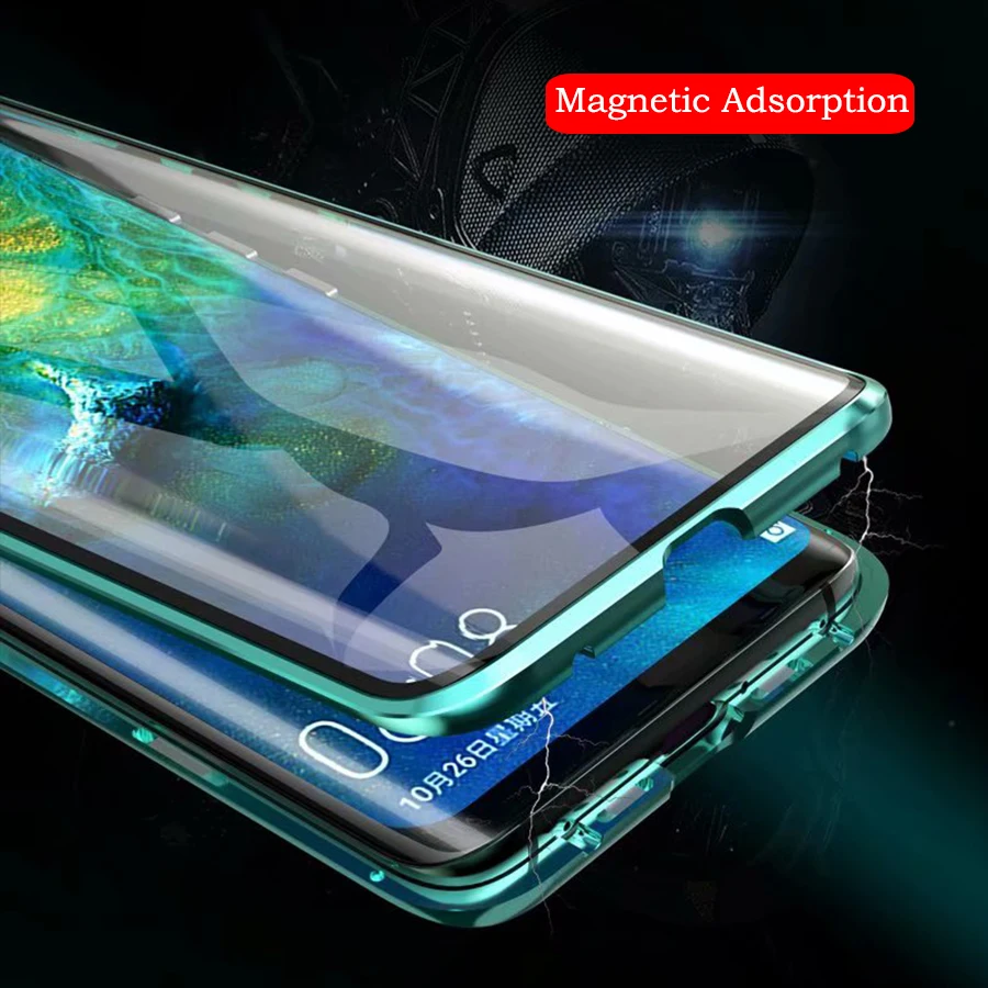 Металлический чехол с магнитной адсорбцией для Huawei Mate 20 Pro Mate20 Etui Роскошный