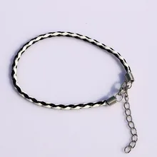 Новая мода 100 шт. Jewelry Кожаные браслеты 18 см белый и черный кожаный шнур и браслет для Для женщин DIY ювелирных делая