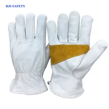 RJS SAFETY Men’s Work Gloves Sheepskin Leather Gloves Security Protection Safety Workers Welding Moto Gloves Driver Gloves 4028