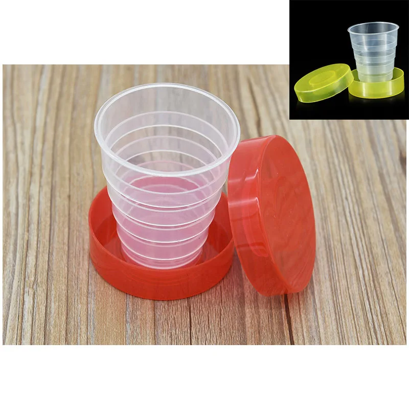

2019 New Portable Folding Collapsible Retractable Food-Grade PP Travel Cup Mug Random Color Travel Foldable Drinking Cups
