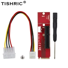 Tishric ngff m.2 chave m2 para pcie 4x 1x slot pcie adaptador multiplicador para btc mineiro máquina riser conversor macho vermelho para cartão fêmea