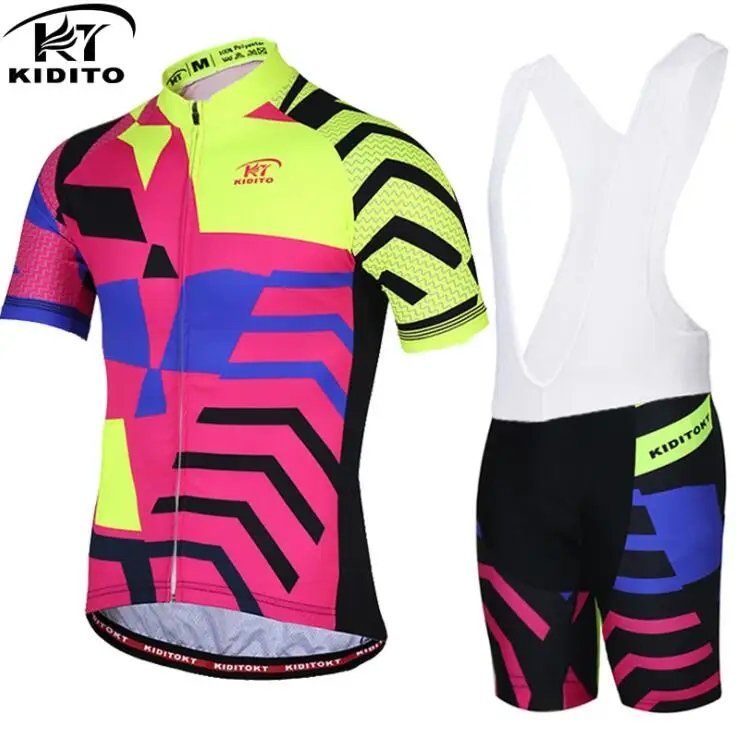KIDITOKT велосипедные Джерси наборы MTB велосипед одежда для гонок горный велосипед одежда bicicleta Униформа Майо Ropa Ciclismo - Цвет: Jersey and Bib Pants