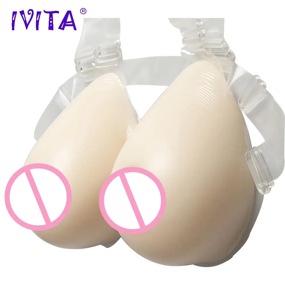 

IVITA 1200g Silicone Shoulder Straps Breast Forms Fake Boobs For Crossdresser Drag Queen Shemale Mastectomy Bra Transgender Gift