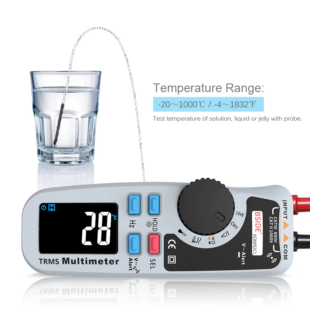 

Digital Multimeter 6000 Counts Mini Multi Tester AC/DC Voltage Current Voltmeter Ohmmeter Measuring Resistance Meter