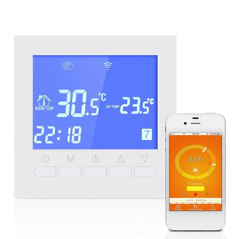 Wifi термостат умный lcd сенсорный экран комнатное Подпольное Отопление цифровой беспроводной регулятор температуры Терморегулятор