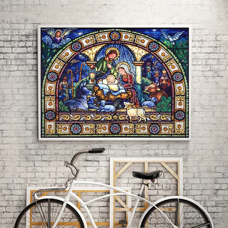 RUBOS DIY Diamond Painting Healer Pantheleimon Icon Religion Diamond Embroidery Mosaic Orthodox 5D Big Bead Pearls Crystal Sale (1)