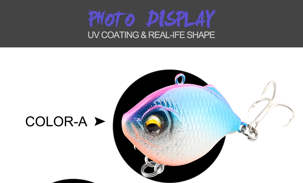 Spinpoler Hot Quality Hard Vib Crankbait Lures 45MM 9G Fishing Bait Treble Hooks Sinking Fishing Wobbler Pesca  (5)