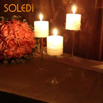 

Romantic Creative Goblet Designed Glass Crystal Tea Light Candle Holder Party Crystal Candelabra Christmas Candle Holder 50XX23