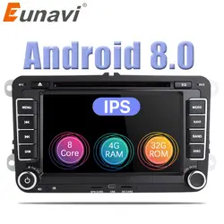 Eunavi 2 Din Android 8,0 dvd-плеер автомобиля аудио радио gps навигация для VW GOLF 6 Polo Bora JETTA B6 PASSAT Tiguan; Skoda OCTAVIA