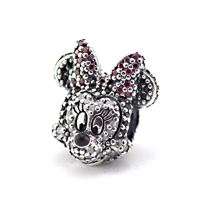

Fits Silver Charm Bracelet Orginal Silver 925 Beads Mouse Charms With CZ Stones Women DIY 925 Sterling Silver Jewelry Wholesale