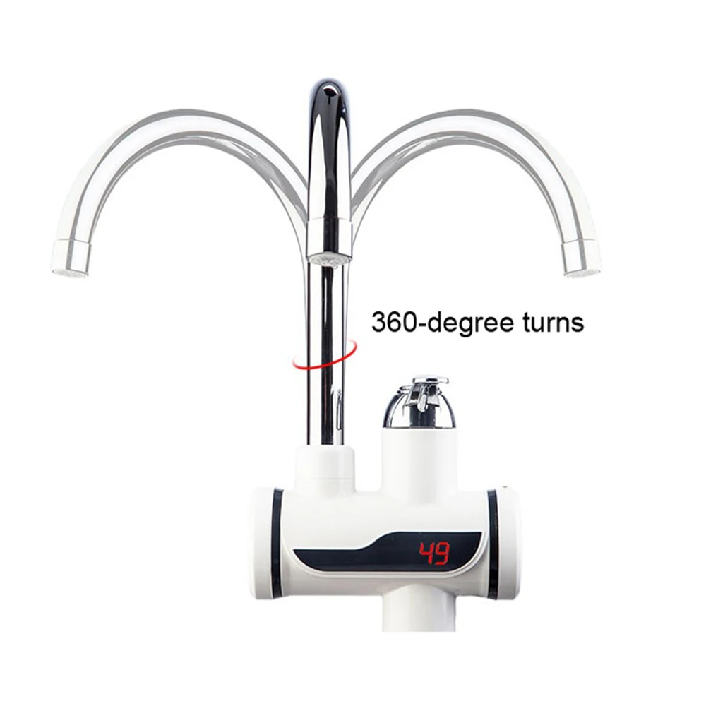 FIMEI Stainless Steel Electric Water Heaters Instant 3 Seconds Heating Hot Cold Dual-Use Digital Display Temperature Faucet 7