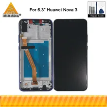 Axisinternational для 6," huawei Nova 3 PAR-AL00 ЖК-экран рамка+ сенсорная панель дигитайзер для Nova 3 ЖК рамка