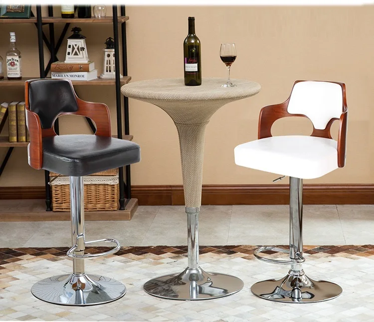 Home coffee chair Living room red wine stool retail wholesale white black lift rotation stool free