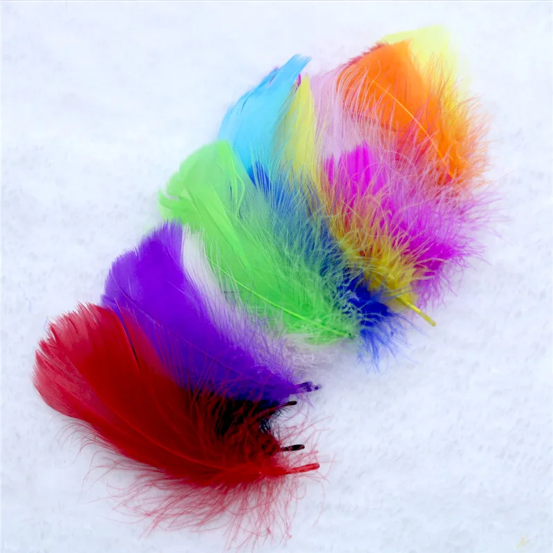 

100 Pcs / Bag Natural Goose Feathers Plumes 4-8cm Colourful Swan Feather Plume for Home Decoration Craft DIY Jewelry Decoration