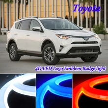 4D Luce Fredda HA CONDOTTO LA Luce di Marchio Dell’emblema del Distintivo per Toyota RAV4 Corolla Yaris Camry Reiz Prima di avensis Highlander LED Emblema luce