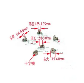 

The notebook computer head screw CM2*3 4 head 0.5 thick / thin cross flat head machine screws green nickel