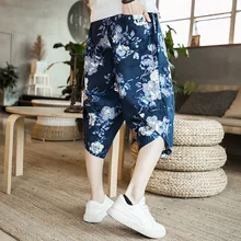 Инфляция китайский стиль мужской свитер брюки Печать боковые полосы Карманы Мужские Винтажные спортивные брюки