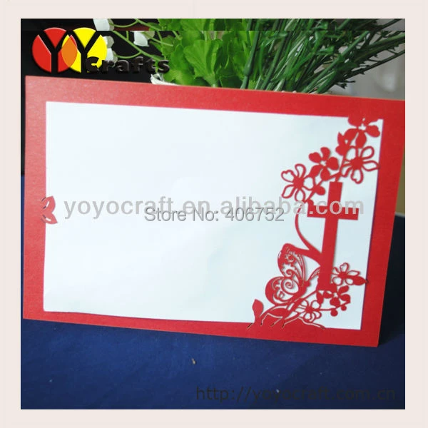Carte D Invitation De Bapteme Decoupee Au Laser Avec Logo En Papier Nouveau Design Meilleur Prix Gratuit Vente En Gros Aliexpress
