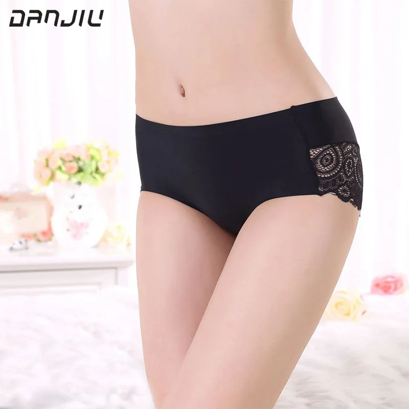 

DANJIU Brand Hot Sale Briefs for Women Sexy lace Underpants mid-rise Underwear Woman Calcinha Lingerie Women's Seamless Panties