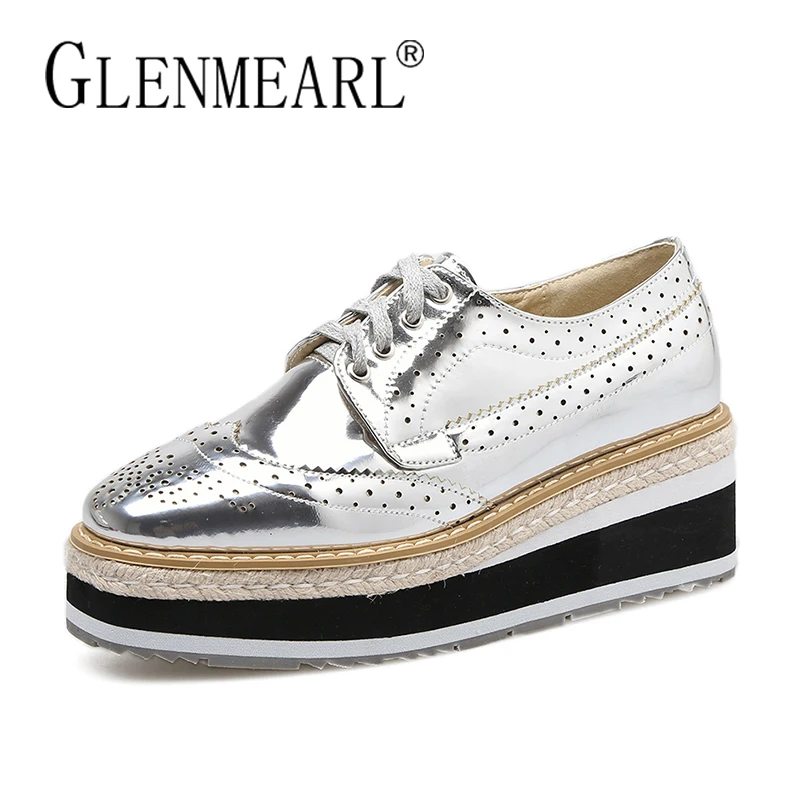 Platform Women Flats Shoes Brand Hemp Straw Thick Bottom Lace Up Black