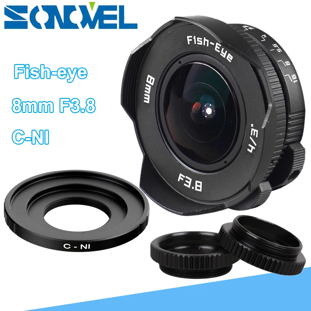 8mm F3.8 Fish eye CCTV Lens Manual Wide Angle Fisheye Lens Focal length